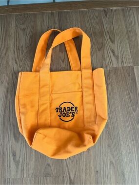 Trader Joe's Mini Orange Canvas Tote Bag